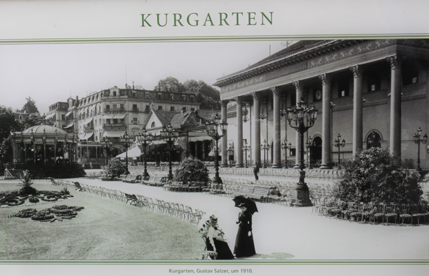 Historische Aufnahme vom Kurgarten und dem Hotel Messmer