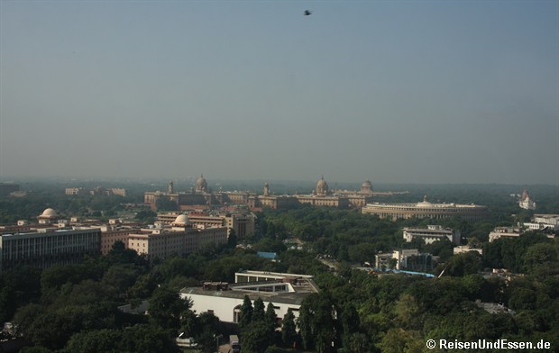 Blick vom Zimmer im Le Meridien Delhi auf Regierungsviertel
