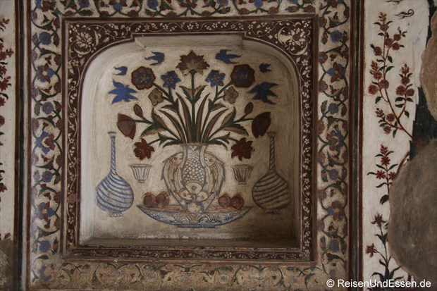 Intarsien am Mausoleum Itimad-ud-Daulah in Agra