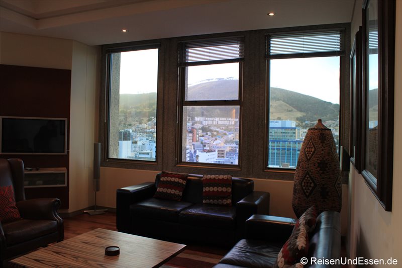 Blick von der Ferienwohnung in Kapstadt auf den Signal Hill