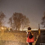 Festung von Belgrad bei Nacht und im Regen