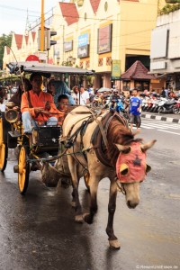 Pferde-Kutsche in der Jalan Malioboro in Yogyakarta