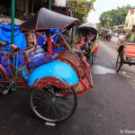 Fahrrad-Rikscha in der Jalan Malioboro in Yogyakarta