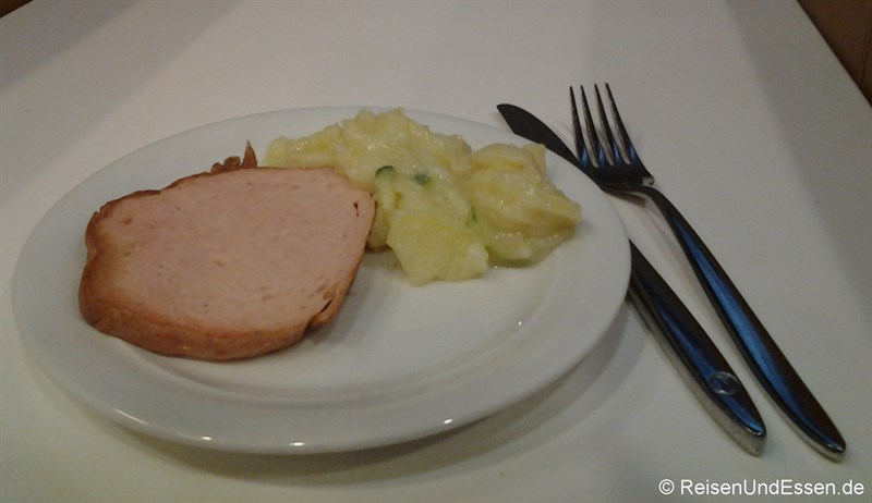 Fleischkäse in der Lufthansa Lounge München