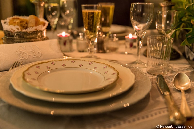 Kulinarische Hochgenüsse im Schloss beim Diner im Chateau de la Pressle