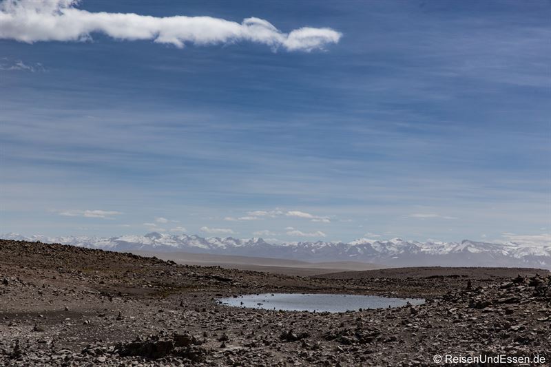 Blick auf die Vulkane vom Mirador de los Andes