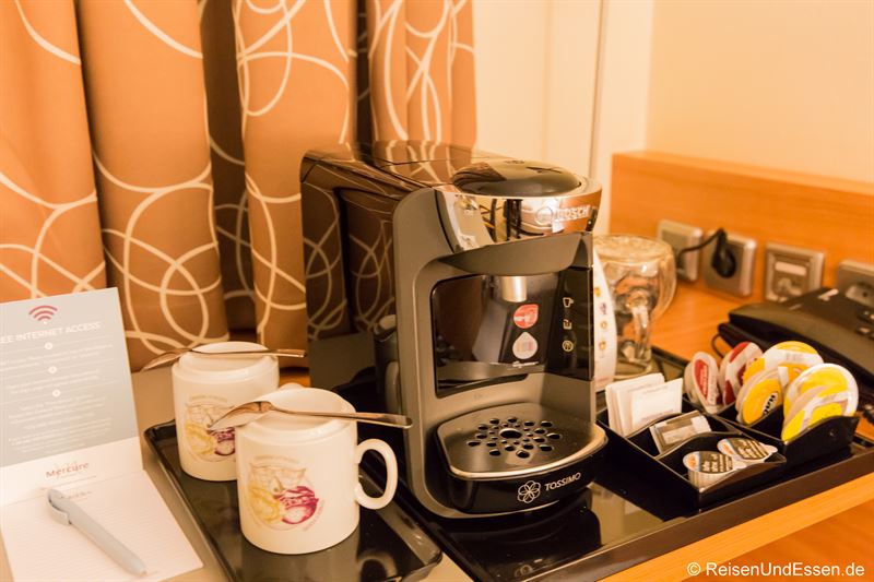 Kaffeemaschine im Privilege-Zimmer im Mercure Hotel Mannheim