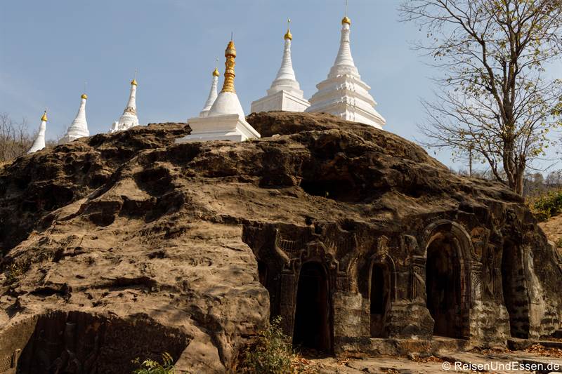 Höhlen und Stupas in Hpo Win Daung