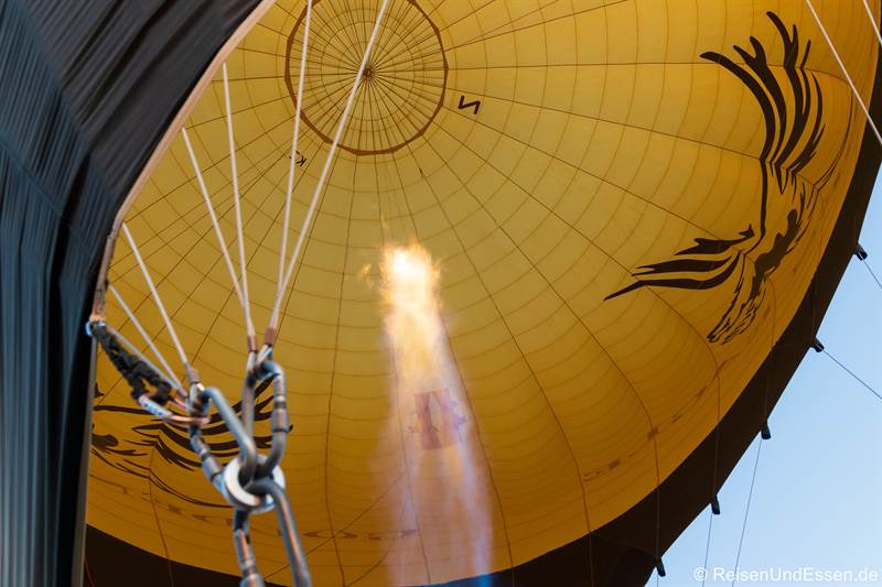 Brenner im Heissluftballon im Einsatz