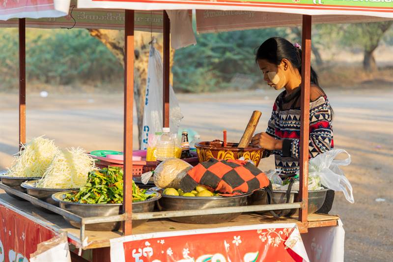 Essenstand in Bagan