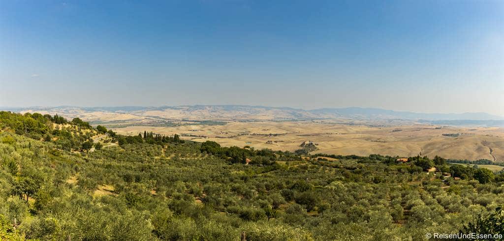 Aussicht von Castiglione d'Orcia in der Toskana