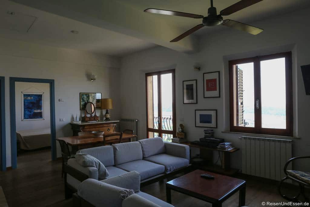 Wohnzimmer in der Ferienwohnung in Montepulciano