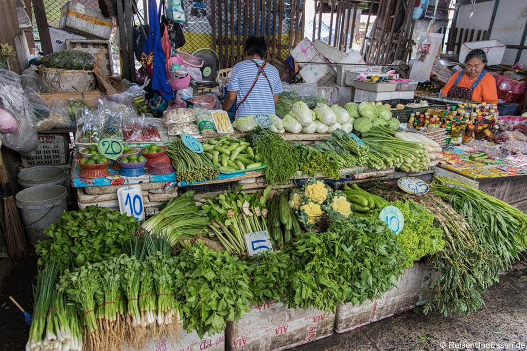 Gemüse auf einem Markt in Bangkok in Thailand