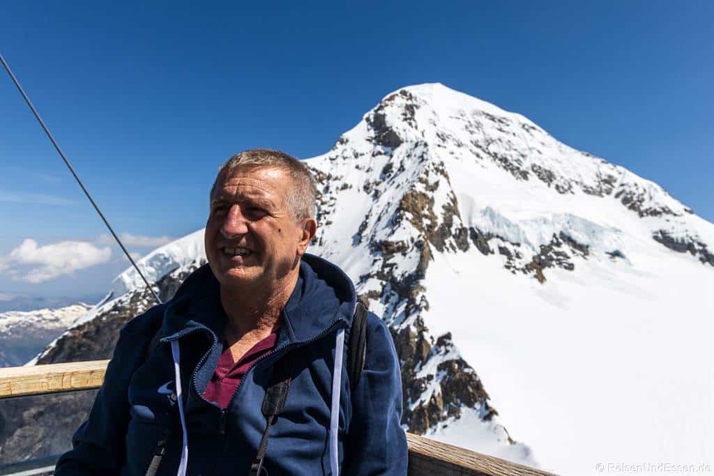 Auf der Aussichtsplattform Sphinx am Jungfraujoch