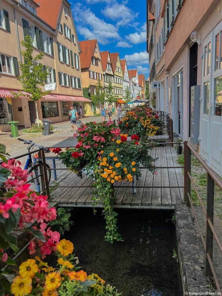 Bach in der Altstadt durch Tübingen